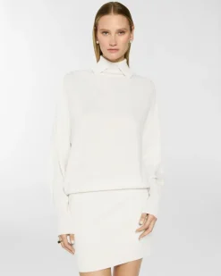 Cashmere turtleneck dress White