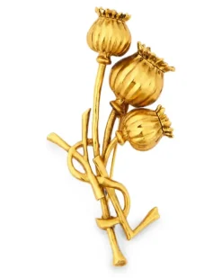 Cassandre poppy brooch in metal - Gold