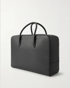 Century Full-Grain Leather Weekend Bag Black