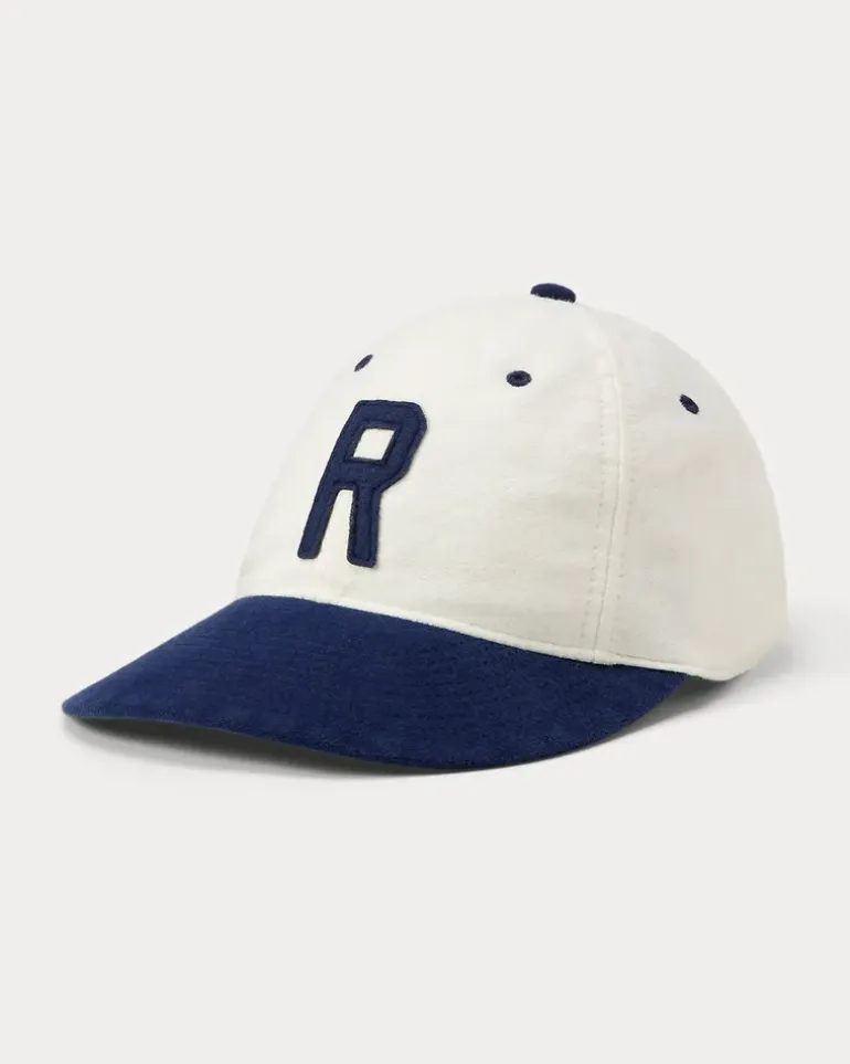 Chamois-Baseballkappe mit Filzaufnäher White