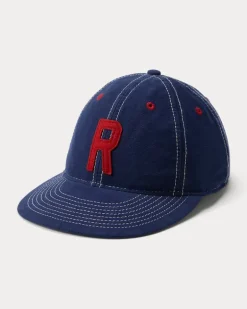 Chamois-Baseballkappe mit „R“-Aufnäher Blue