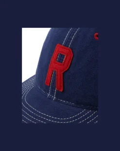 Chamois-Baseballkappe mit „R“-Aufnäher Blue