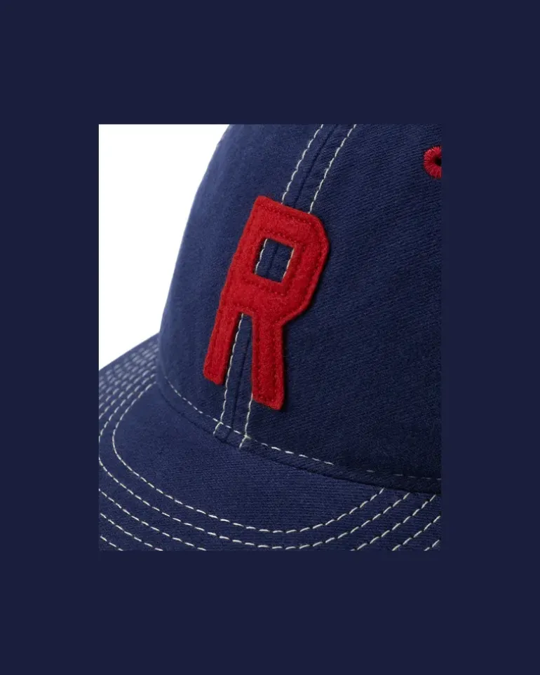 Chamois-Baseballkappe mit „R“-Aufnäher Blue