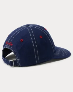 Chamois-Baseballkappe mit „R“-Aufnäher Blue