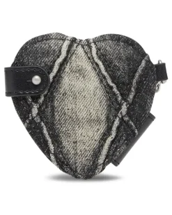 Charm-D Schlüsselanhänger aus Denim - Schwarz