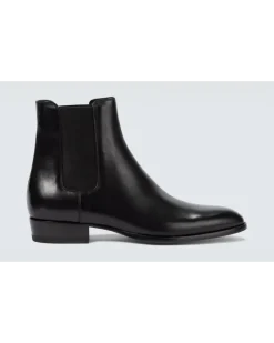 Chelsea Boots Wyatt aus Leder Schwarz