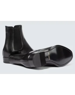 Chelsea Boots Wyatt aus Leder Schwarz