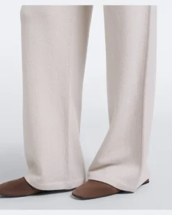 Chevron Hose aus Cashmere Weiß