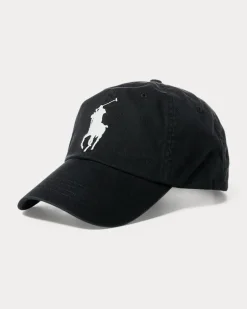 Chino-Baseballkappe mit Big Pony Black