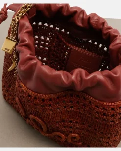 Chloé Bucket Bag Summer Banana Mini aus Raffiabast Braun