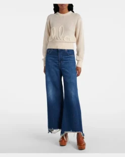 Chloé Clogs Jeannette aus Leder Braun
