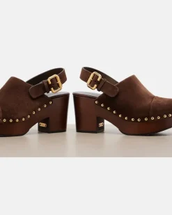 Chloé Clogs Jeannette 40 aus Veloursleder Beige