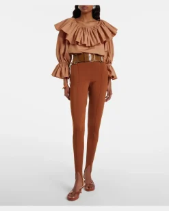 Chloé High-Rise-Steghose Braun
