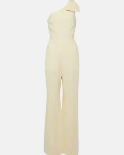 Chloé One-Shoulder Jumpsuit aus Leinen Weiß