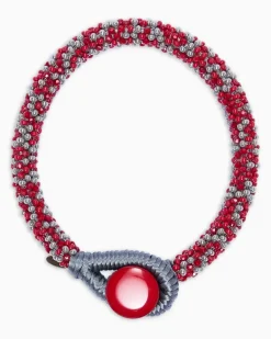 Choker-Halskette aus böhmischem Glas Rot
