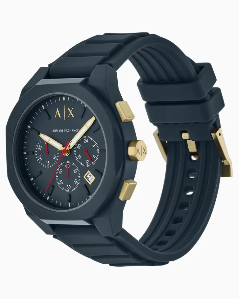 Chronograph aus blauem Silikon Mehrfarbig