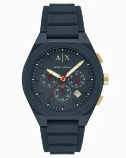Chronograph aus blauem Silikon Mehrfarbig