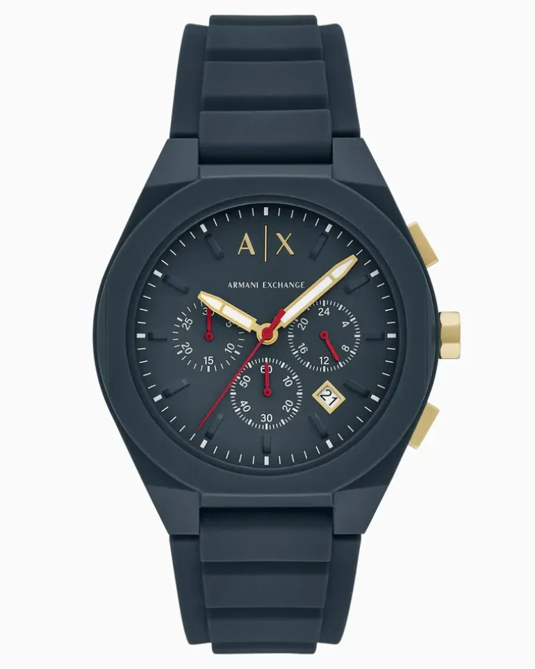 Chronograph aus blauem Silikon Mehrfarbig