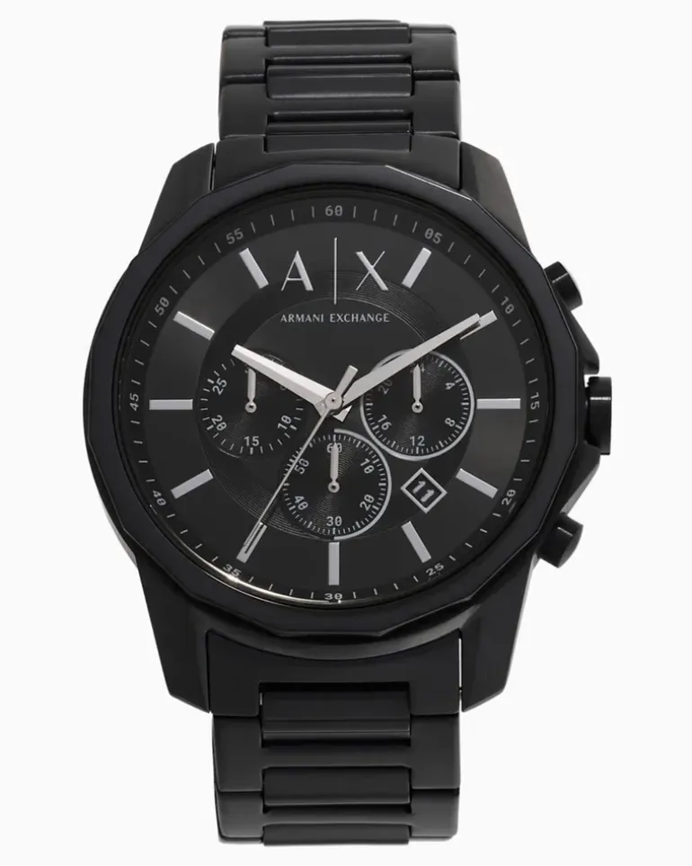 Chronograph Black Stainless Steel Watch Mehrfarbig