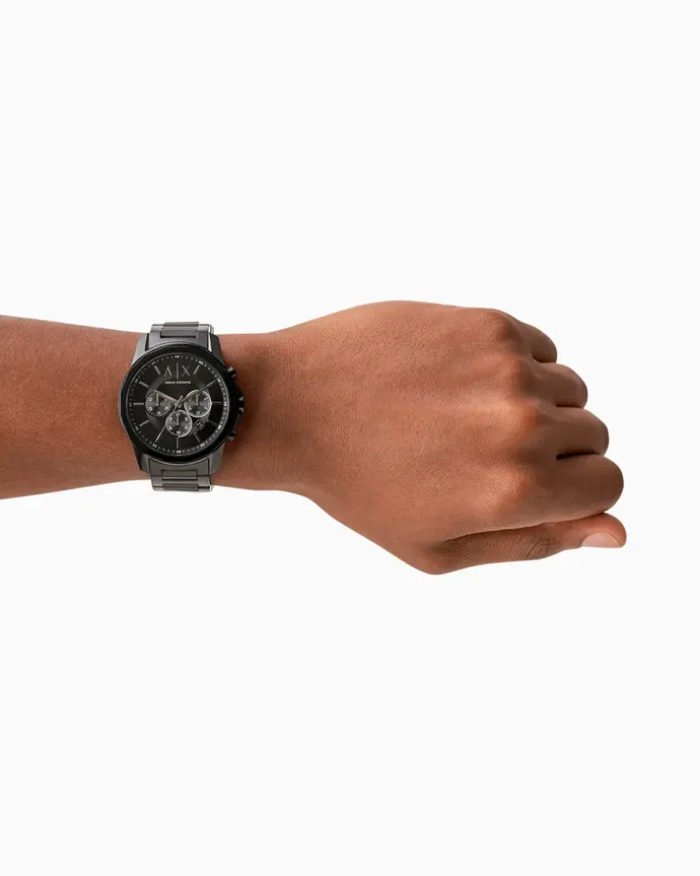 Chronograph Black Stainless Steel Watch Mehrfarbig