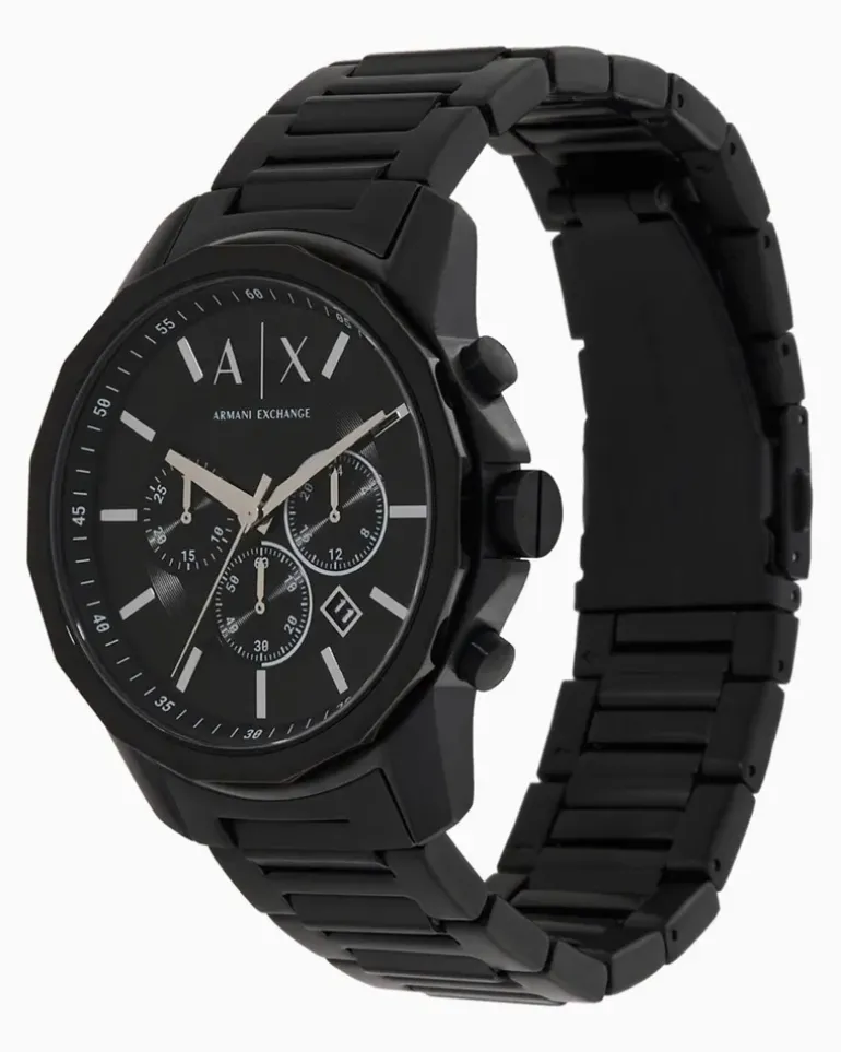 Chronograph Black Stainless Steel Watch Mehrfarbig
