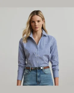 Classic-Fit Baumwollhemd mit Streifen Blue