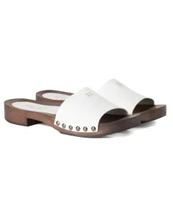 Clogs aus Lackleder - Weiß