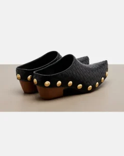 Clogs Gondola aus Leder Schwarz