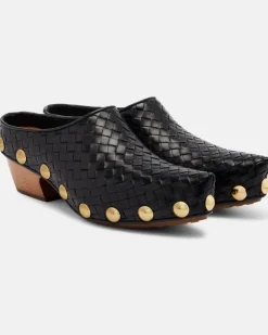 Clogs Gondola aus Leder Schwarz