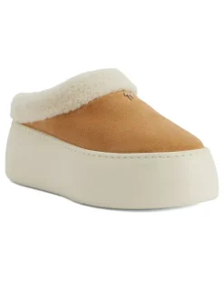 Clogs mit Faux-Shearling - Braun