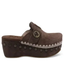 Clogs mit runder Kappe - Braun