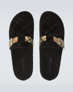 Clogs Urchin aus Veloursleder Schwarz