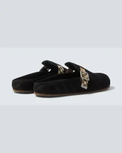 Clogs Urchin aus Veloursleder Schwarz