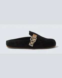 Clogs Urchin aus Veloursleder Schwarz