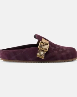 Clogs Urchin aus Veloursleder Burgunderrot