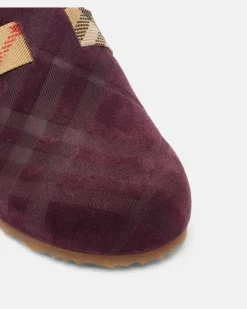 Clogs Urchin aus Veloursleder Burgunderrot