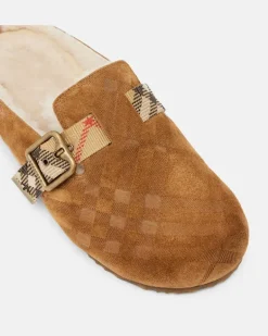 Clogs Urchin aus Veloursleder und Shearling Braun
