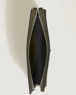 Clutch aus Sartorial Leder - Khaki - Leder - MB221566 - Etuis