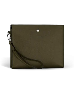 Clutch aus Sartorial Leder - Khaki - Leder - MB221566 - Etuis