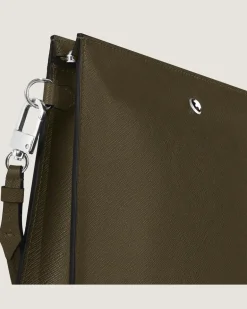 Clutch aus Sartorial Leder - Khaki - Leder - MB221566 - Etuis