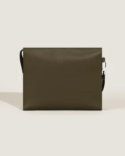 Clutch aus Sartorial Leder - Khaki - Leder - MB221566 - Etuis