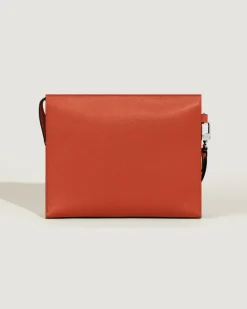 Clutch aus Sartorial Leder - Mandarine - Leder - MB221568 - Etuis