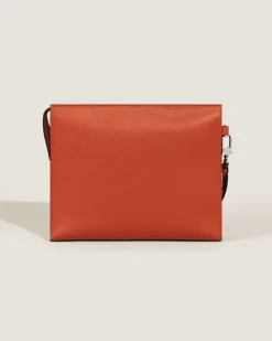 Clutch aus Sartorial Leder - Mandarine - Leder - MB221568 - Etuis