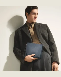 Clutch aus Sartorial Leder - Tweed-Blau - Leder - MB220428 - Clutches