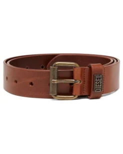 3.5 cm breiter Ledergürtel mit Marken-Metallschnalle - Gürtel - Herren - Braun