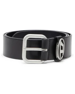 4 cm breiter Ledergürtel mit Metallschnalle - Gürtel - Unisex - Schwarz