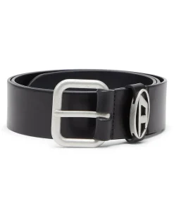 4 cm breiter Ledergürtel mit Metallschnalle - Gürtel - Unisex - Schwarz