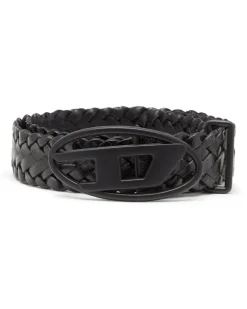 4 cm geflochtener Ledergürtel - Gürtel - Unisex - Schwarz