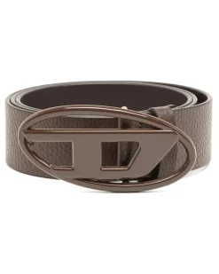 4cm Gürtel aus Leder mit matter Oval D-Schnalle - Gürtel - Unisex - Braun