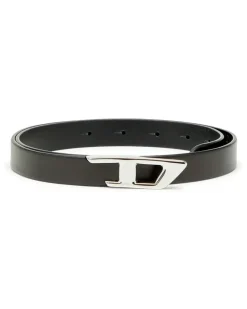 2 cm Ledergürtel mit D-Schnalle aus Metall - Gürtel - Damen - Schwarz